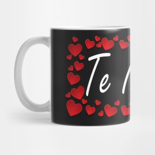 Te Iubesc I Love You Romanian Dragoste Cute Red Hearts Mug